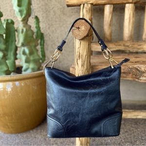 Vegan Leather Shoulder Bag w/Gold Hardware Excellent Condition by FOXER